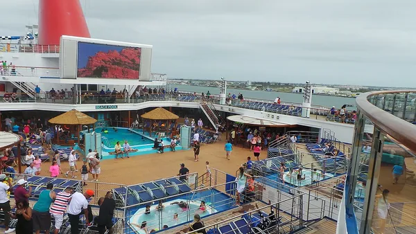 Lido deck pool and big screen on Carnival Sunshine