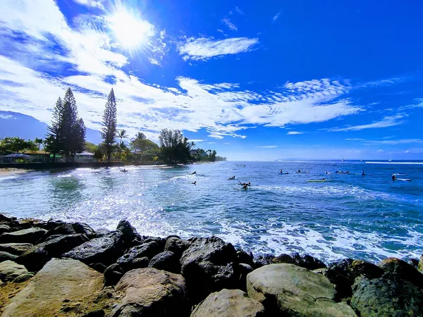 Sunny harbor waterfront in Lahaina, Maui