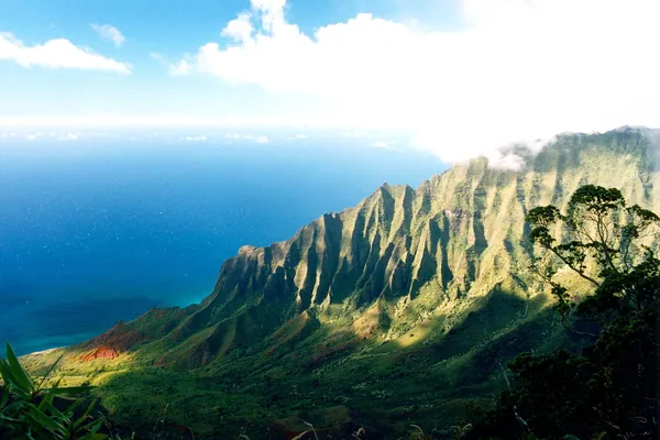 Fluted green cliffs of the Na Pali Coast, Kauai