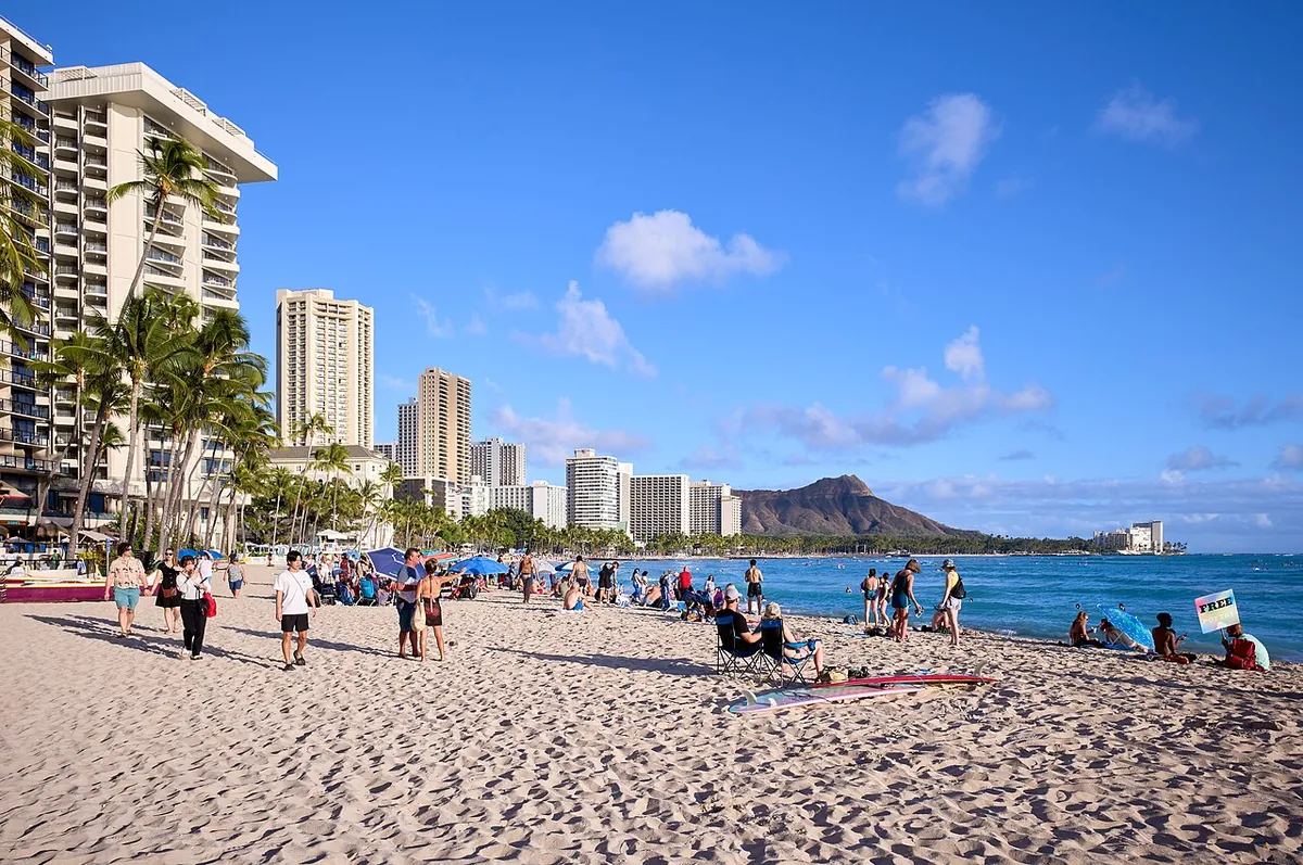 Waikiki Beach and hotels on Oahu