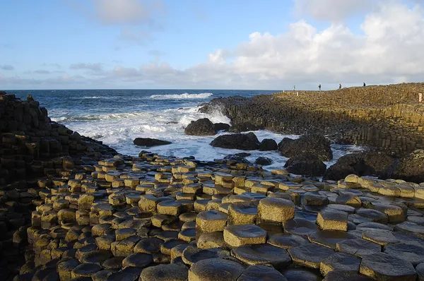 Hexagonal basalt columns of the Giant’s Causeway on the Antrim coast