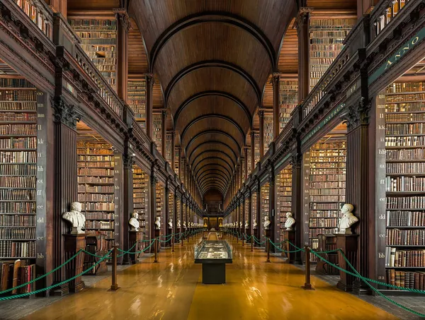 The Long Room library interior at Trinity College Dublin