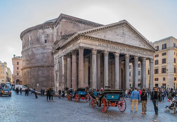 Exterior of the Pantheon in Rome, Italy