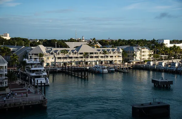 Waterfront buildings and boats at the Port of Key West