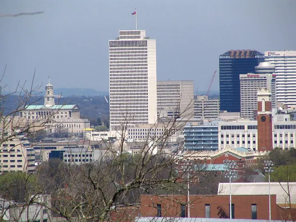 View of downtown Nashville skyscrapers from Love Circle