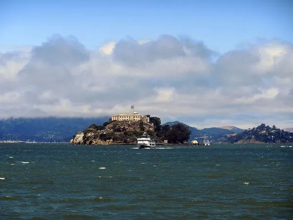 Alcatraz Island seen from the ferry on San Francisco Bay