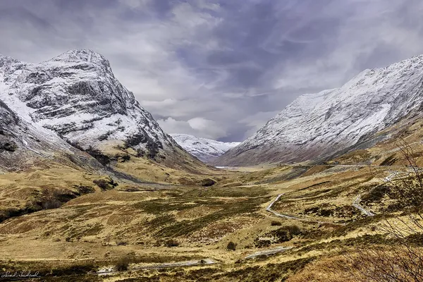 Mountain valley and peaks of Glencoe, Scotland