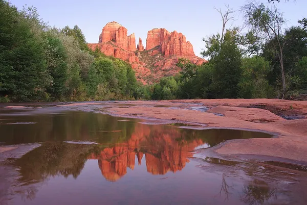 Cathedral Rock reflected in Oak Creek at Red Rock Crossing