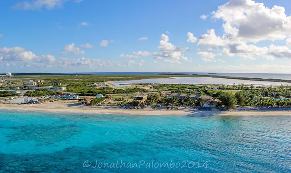 Turquoise bay and coastline in Turks and Caicos