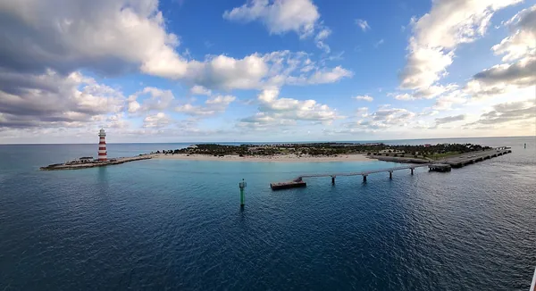 Ocean Cay MSC Marine Reserve seen across the water from the south